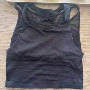 Lululemon Athletica Black Sleeveless Crop Tank Top